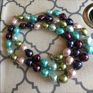 Statement pearl long necklace, boutique jewelry